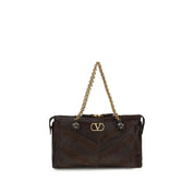 Valentino Garavani Brown Calf Leather Shoulder Bag