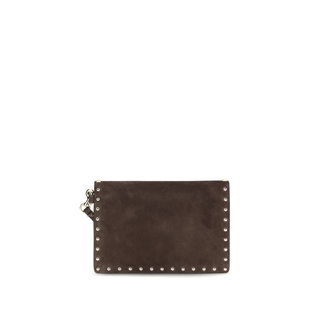 Valentino Garavani Brown Suede Clutch