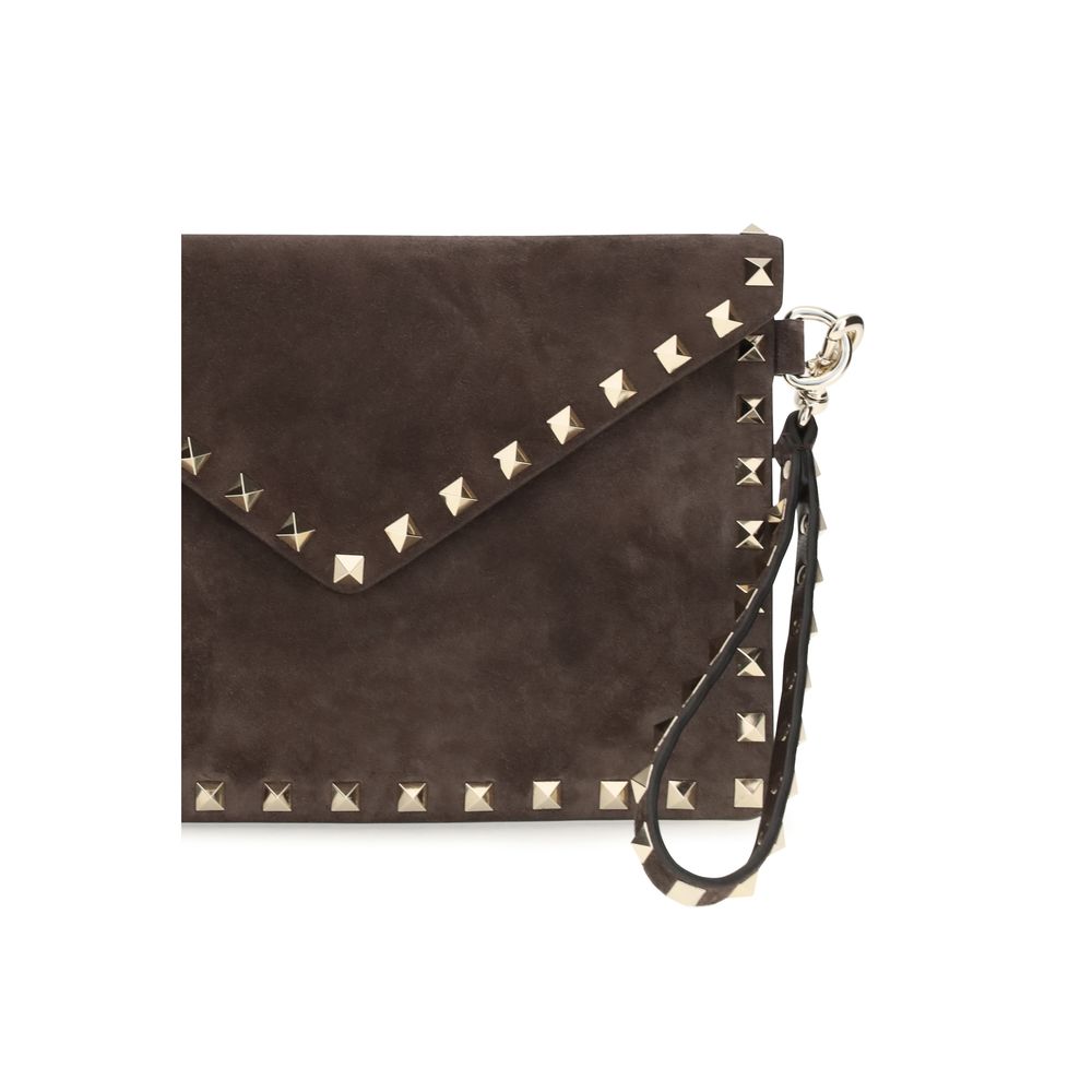 Valentino Garavani Brown Suede Clutch