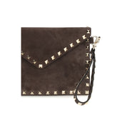 Valentino Garavani Brown Suede Clutch