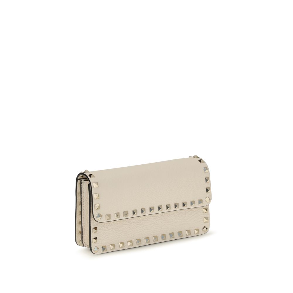Valentino Garavani Beige Calf Leather Wallet