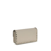 Valentino Garavani Beige Calf Leather Wallet