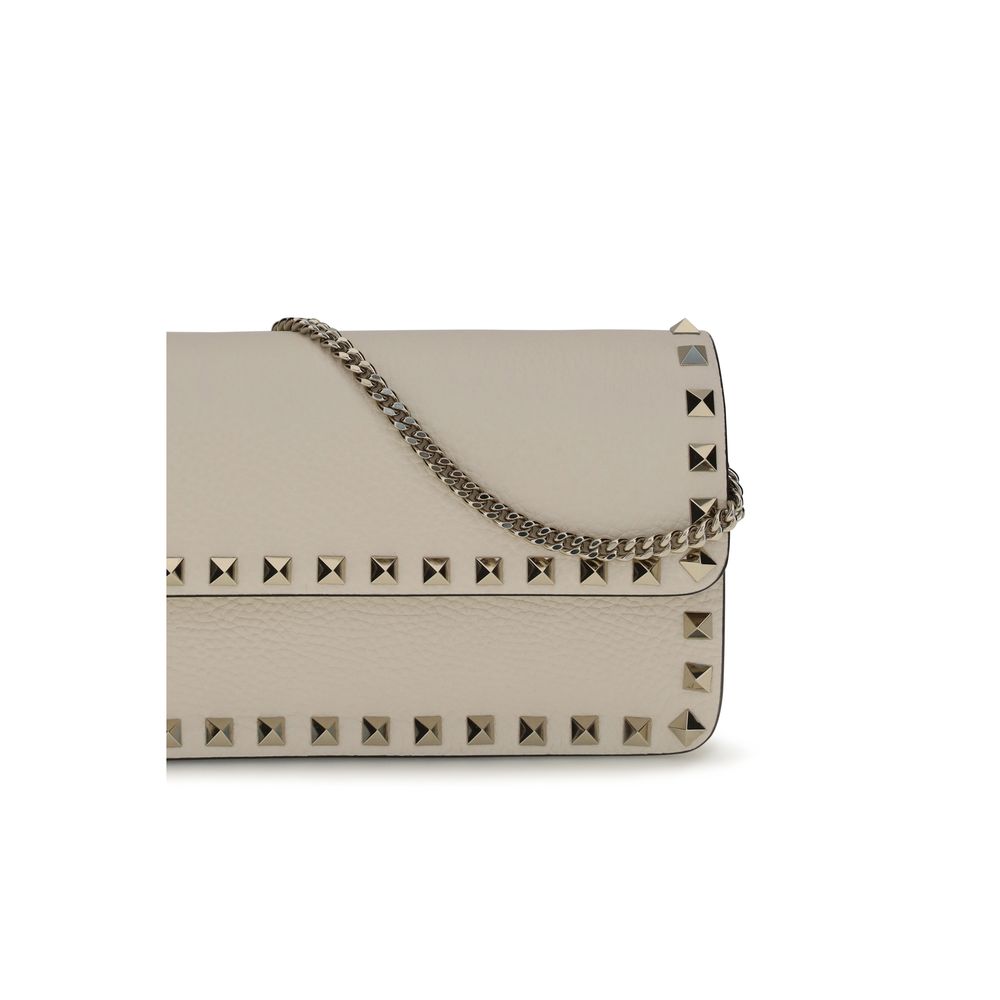 Valentino Garavani Beige Calf Leather Wallet