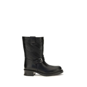 Valentino Garavani Black Calf Leather Ankle Boots