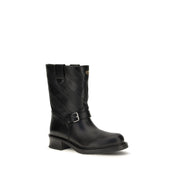 Valentino Garavani Black Calf Leather Ankle Boots