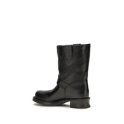 Valentino Garavani Black Calf Leather Ankle Boots