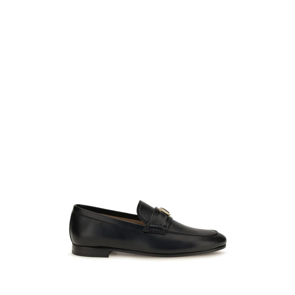 Valentino Garavani Black Calf Leather Loafers