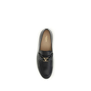 Valentino Garavani Black Calf Leather Loafers