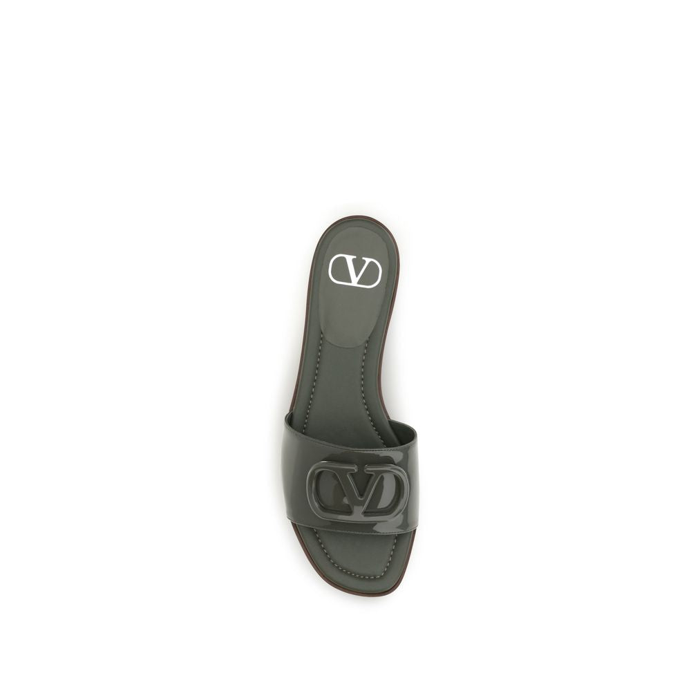 Valentino Garavani Bicolor Calf Leather Slide Sandals
