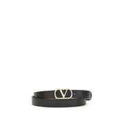 Valentino Garavani Black Calf Leather Belt