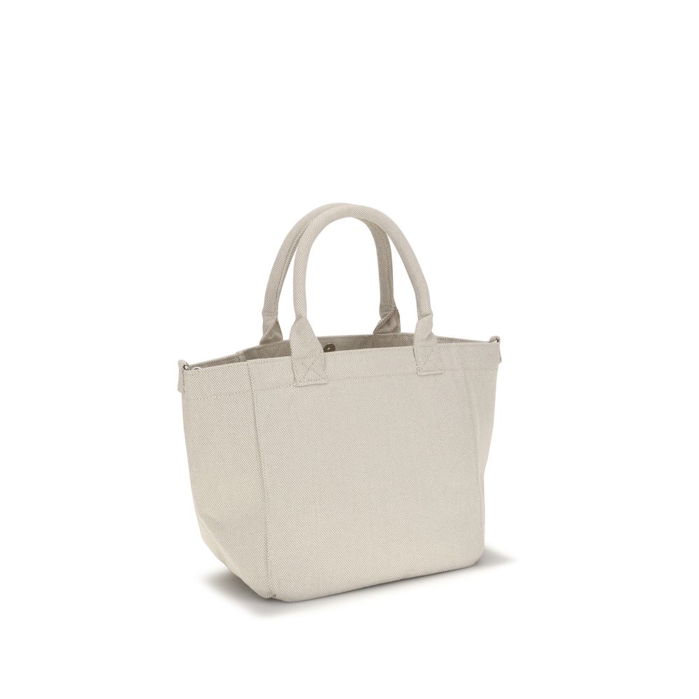 Ganni Beige Polyester Shoulder Bag with Raspberry Print