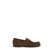 Prada Brown Suede Slip-On Loafers