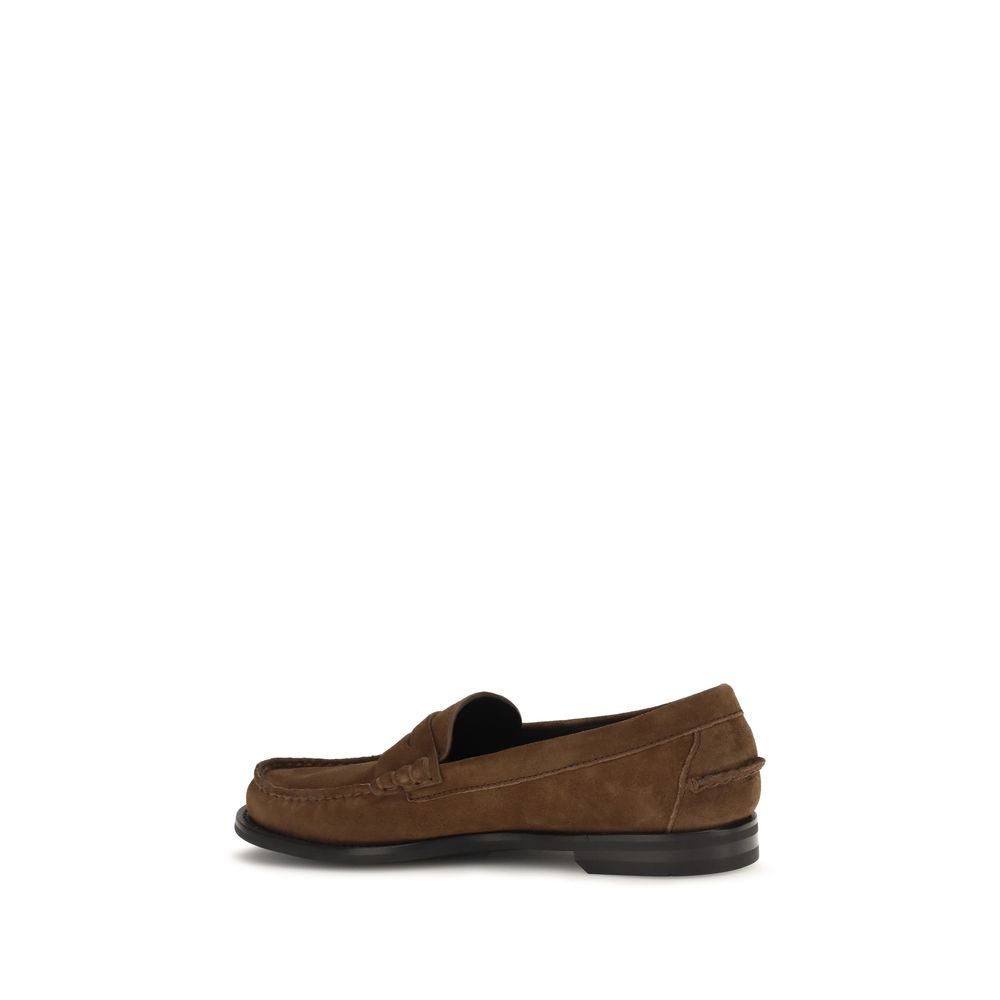 Prada Brown Suede Slip-On Loafers