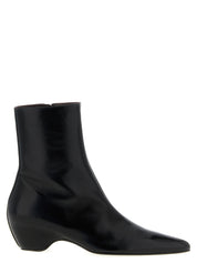Khaite Black Calfskin Ankle Boots