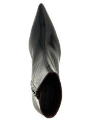 Khaite Black Calfskin Ankle Boots