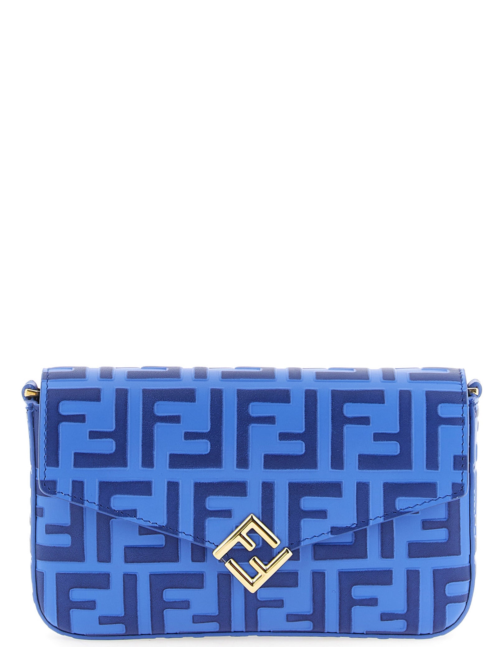 Fendi Two-tone Blue Calfskin Handbag