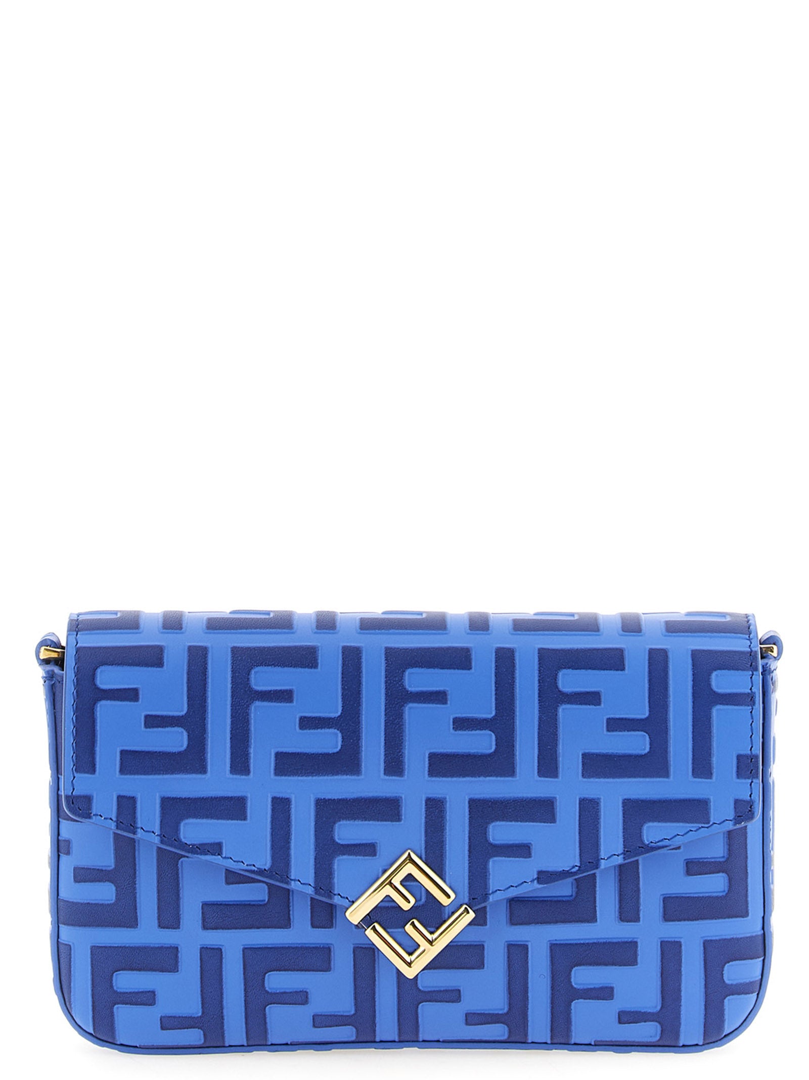 Fendi Blue Calfskin Wallet on Chain