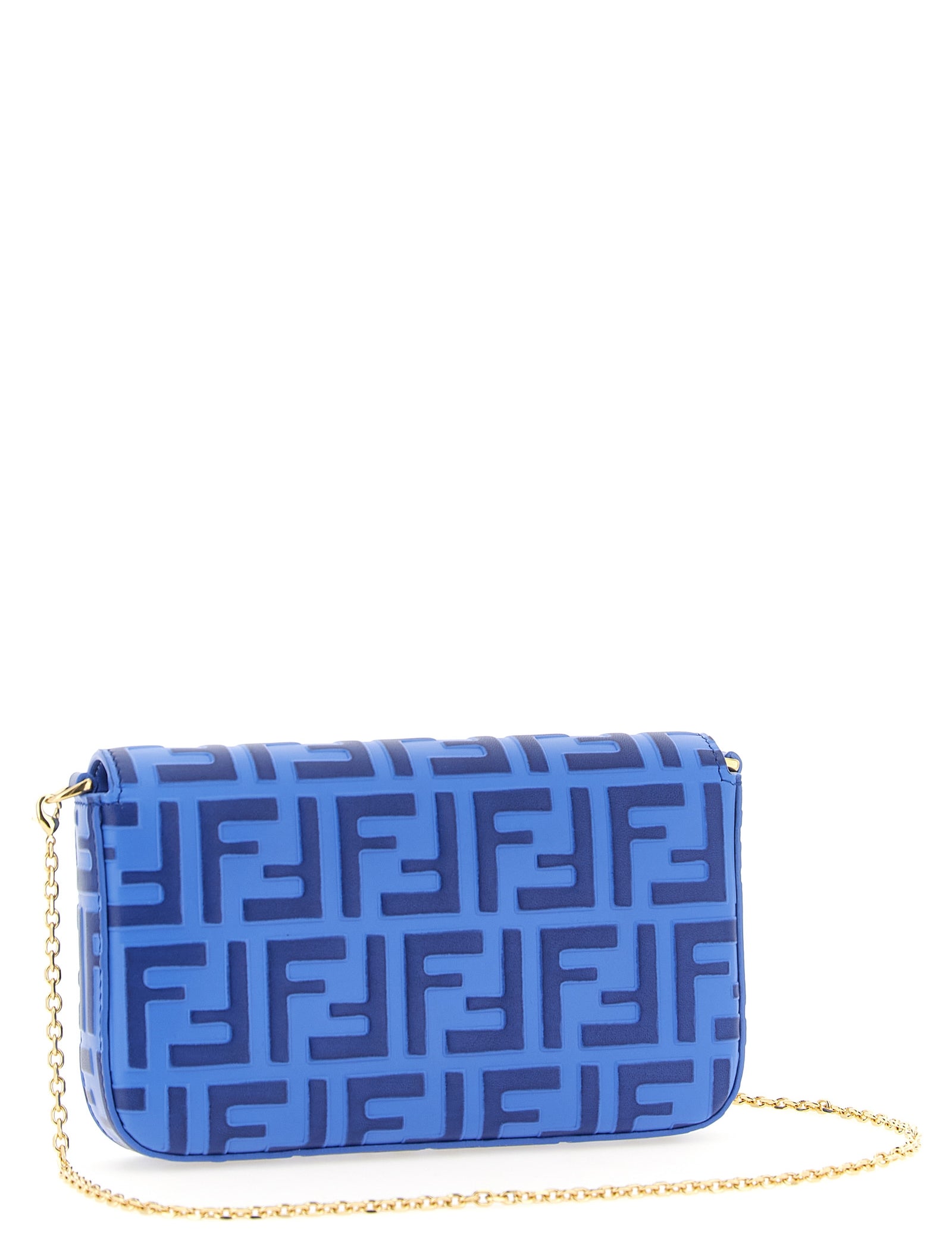 Fendi Two-tone Blue Calfskin Handbag