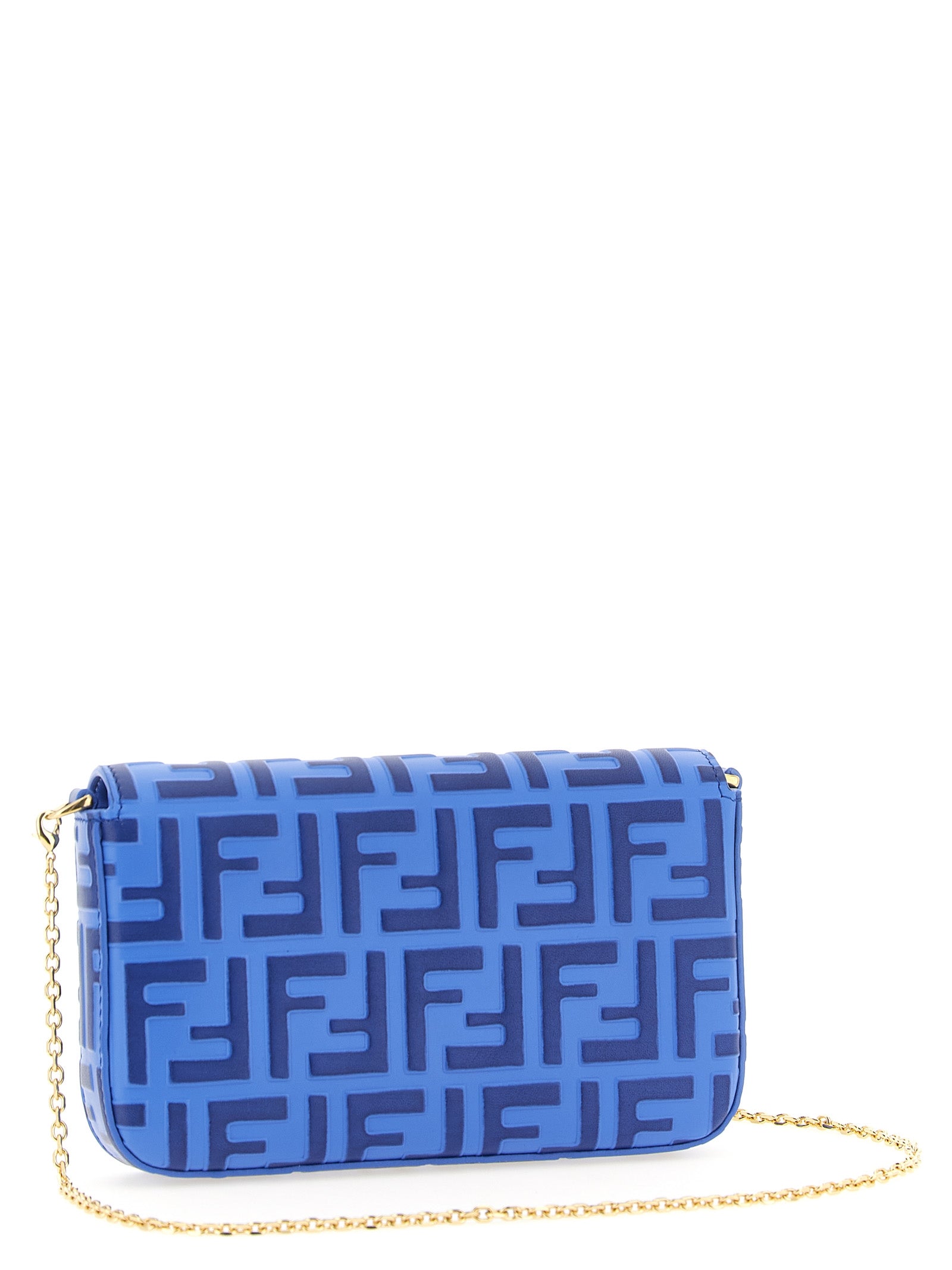 Fendi Blue Calfskin Wallet on Chain