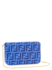 Fendi Blue Calfskin Wallet on Chain