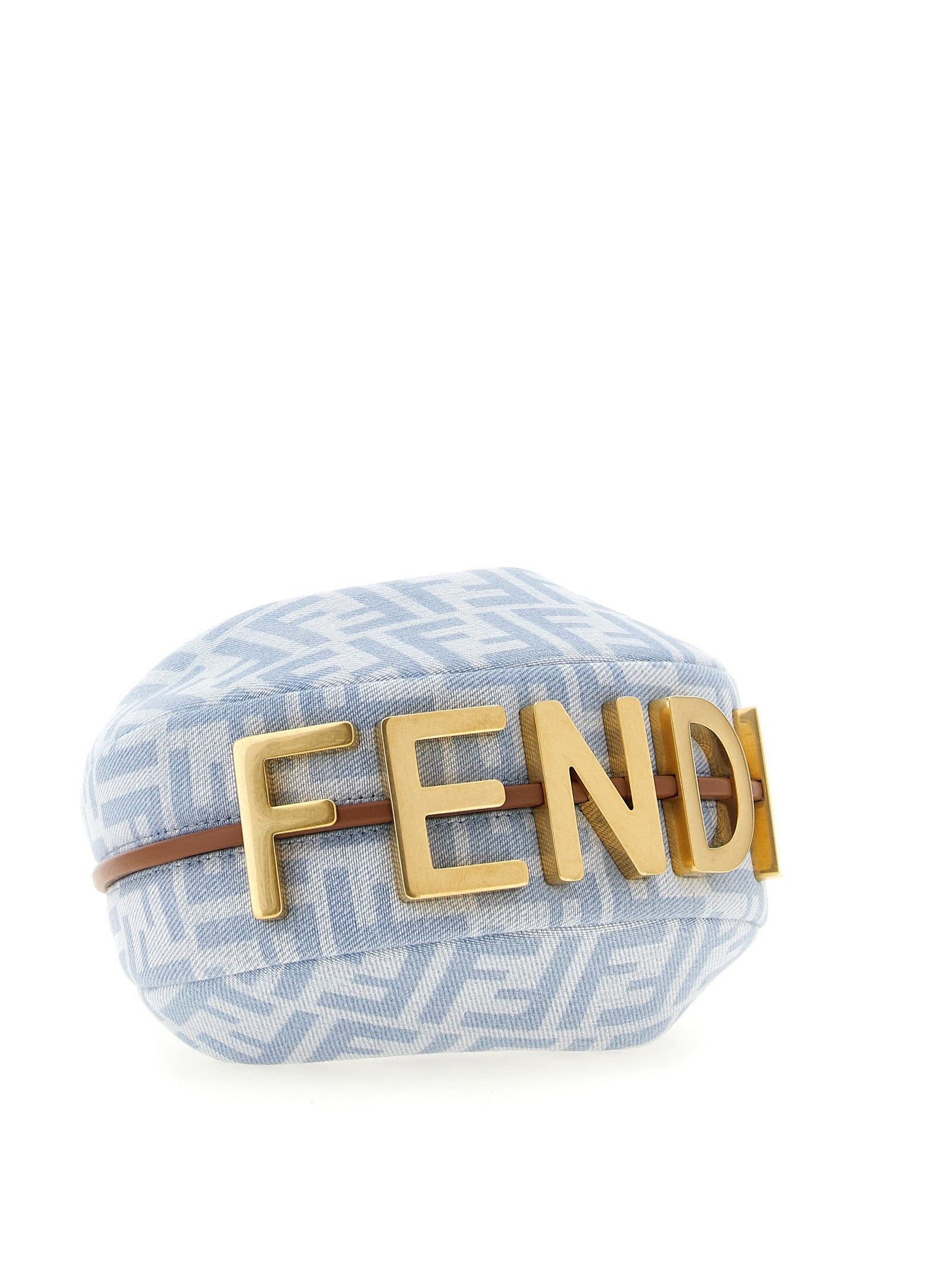 Fendi Light Blue Cotton Denim Mini Hobo Handbag