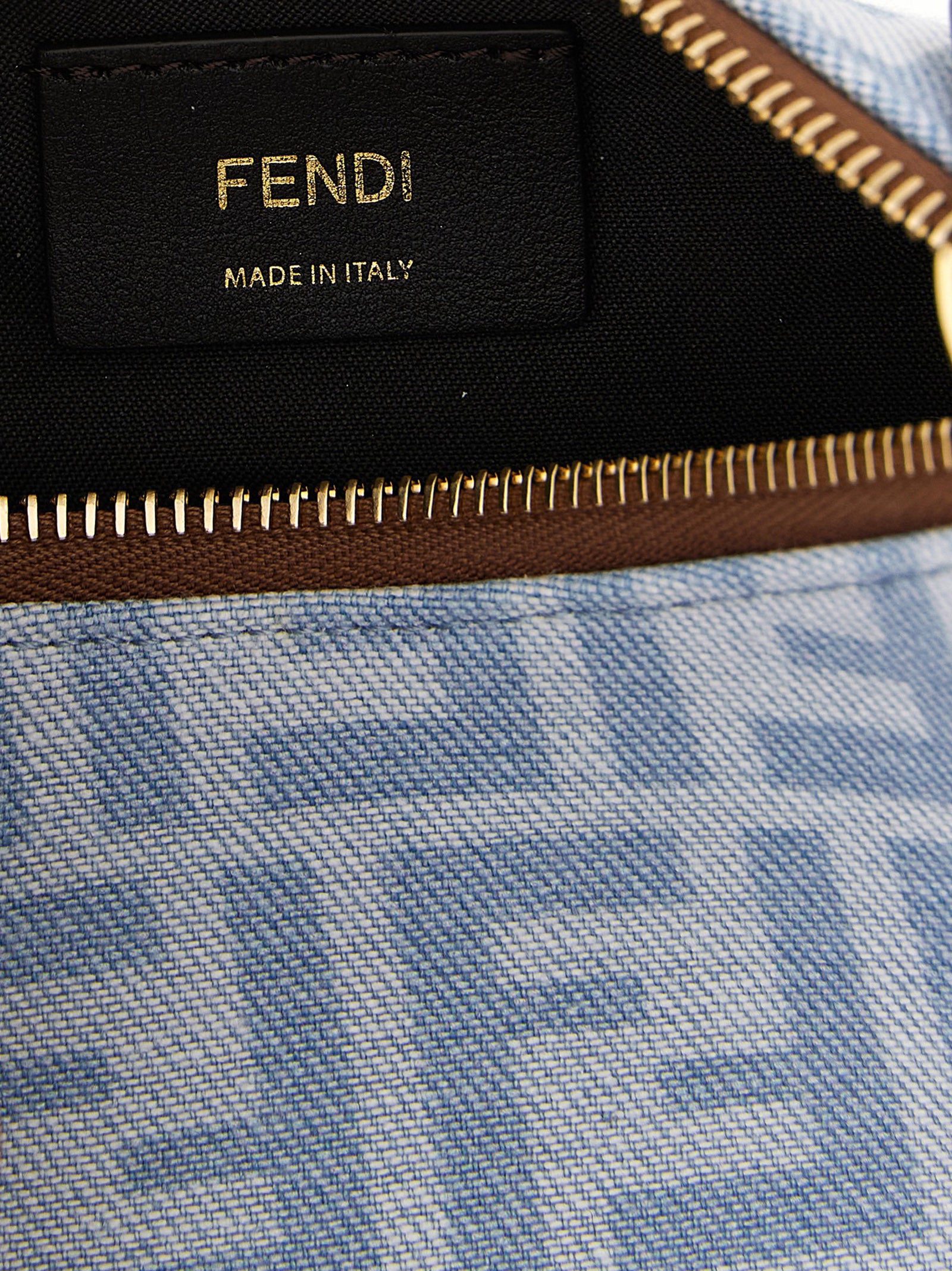 Fendi Light Blue Cotton Denim Mini Hobo Handbag