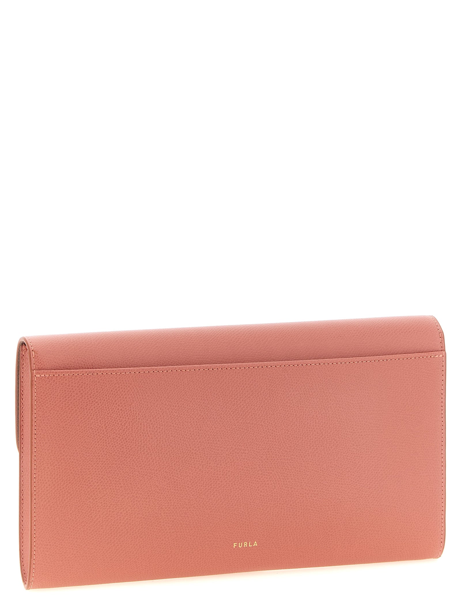 Furla Coral Pink Calfskin Clutch Bag
