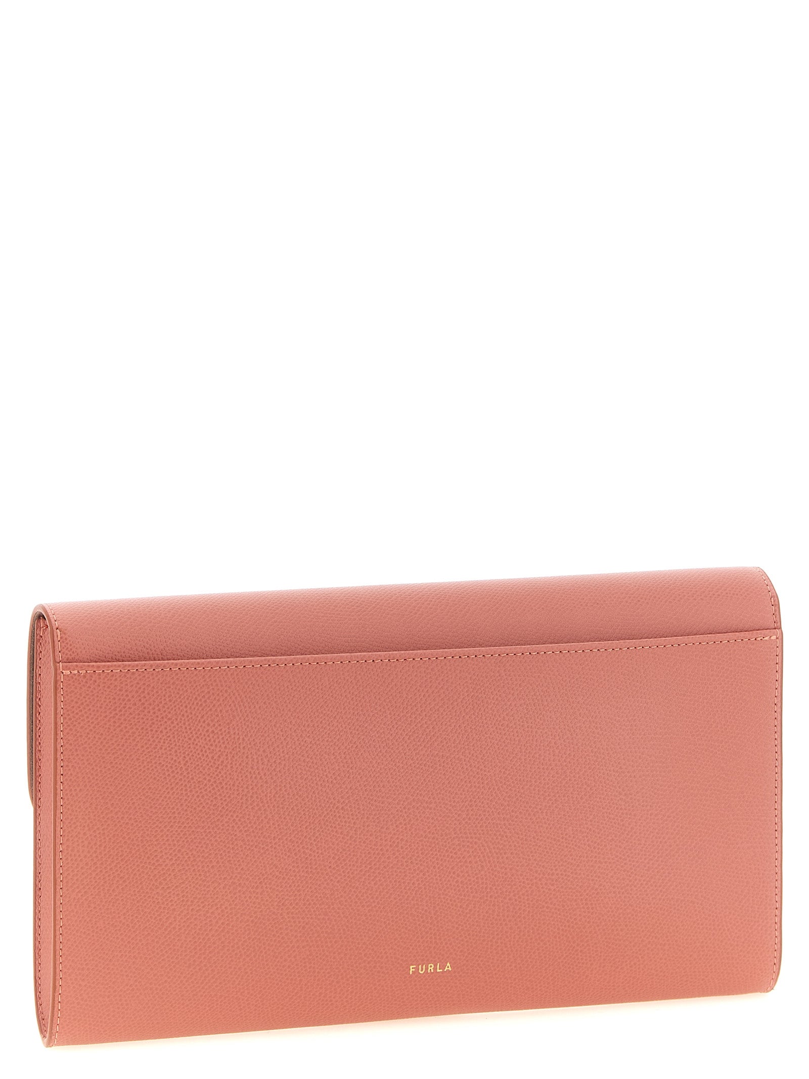 Furla Coral Pink Calfskin Clutch Bag