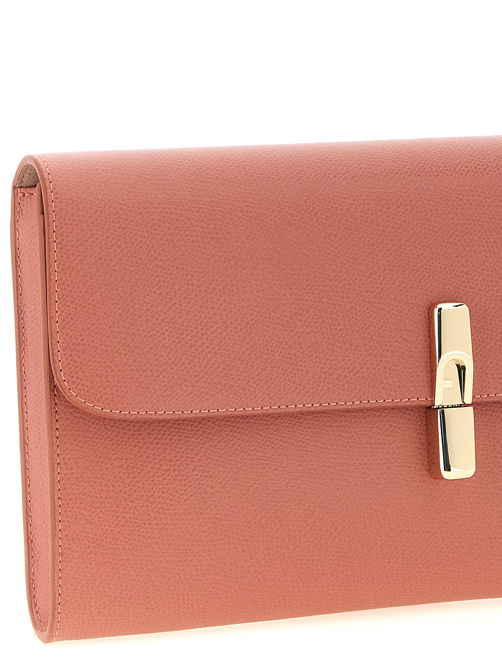 Furla Coral Pink Calfskin Clutch Bag