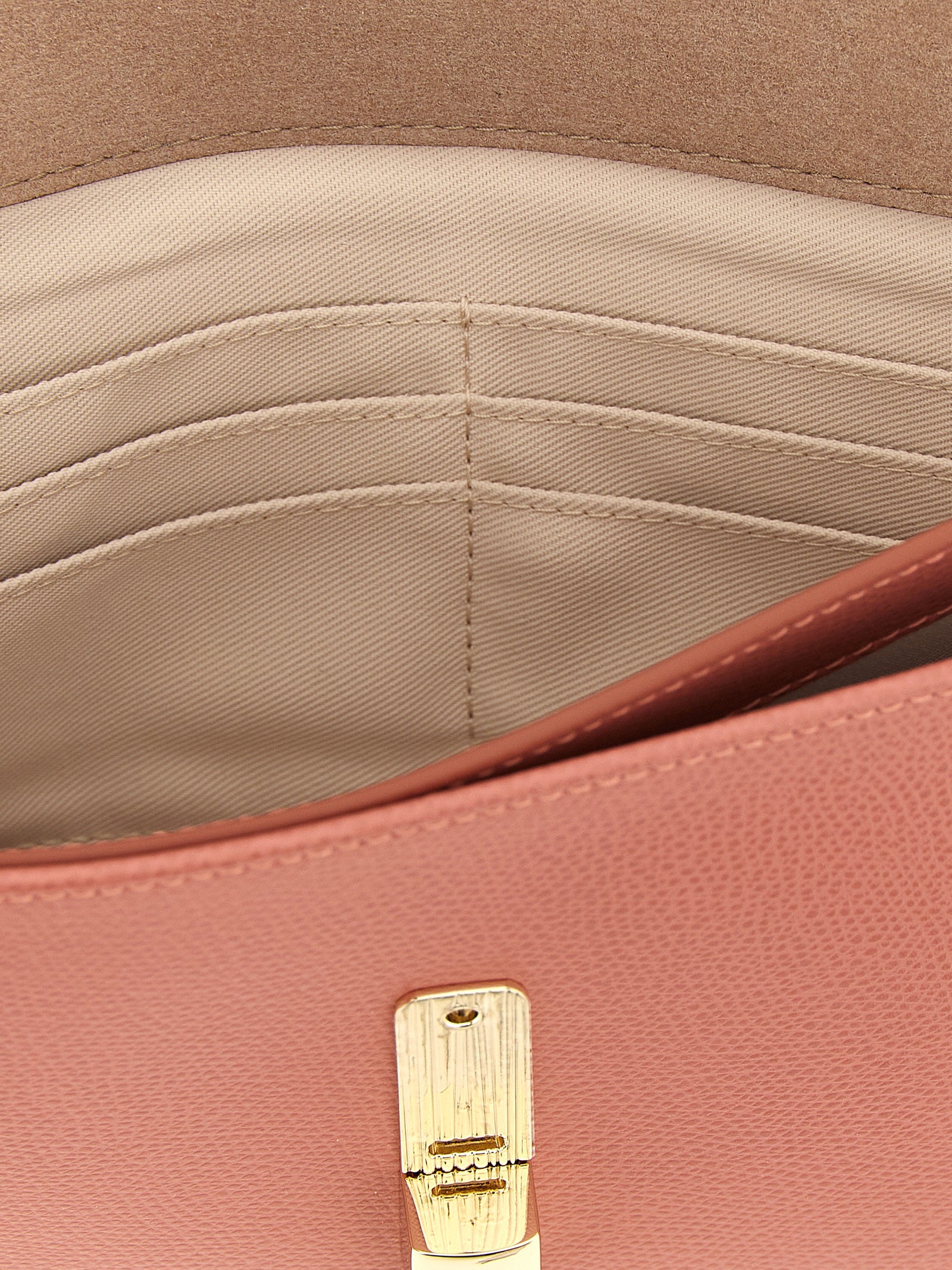 Furla Coral Pink Calfskin Clutch Bag