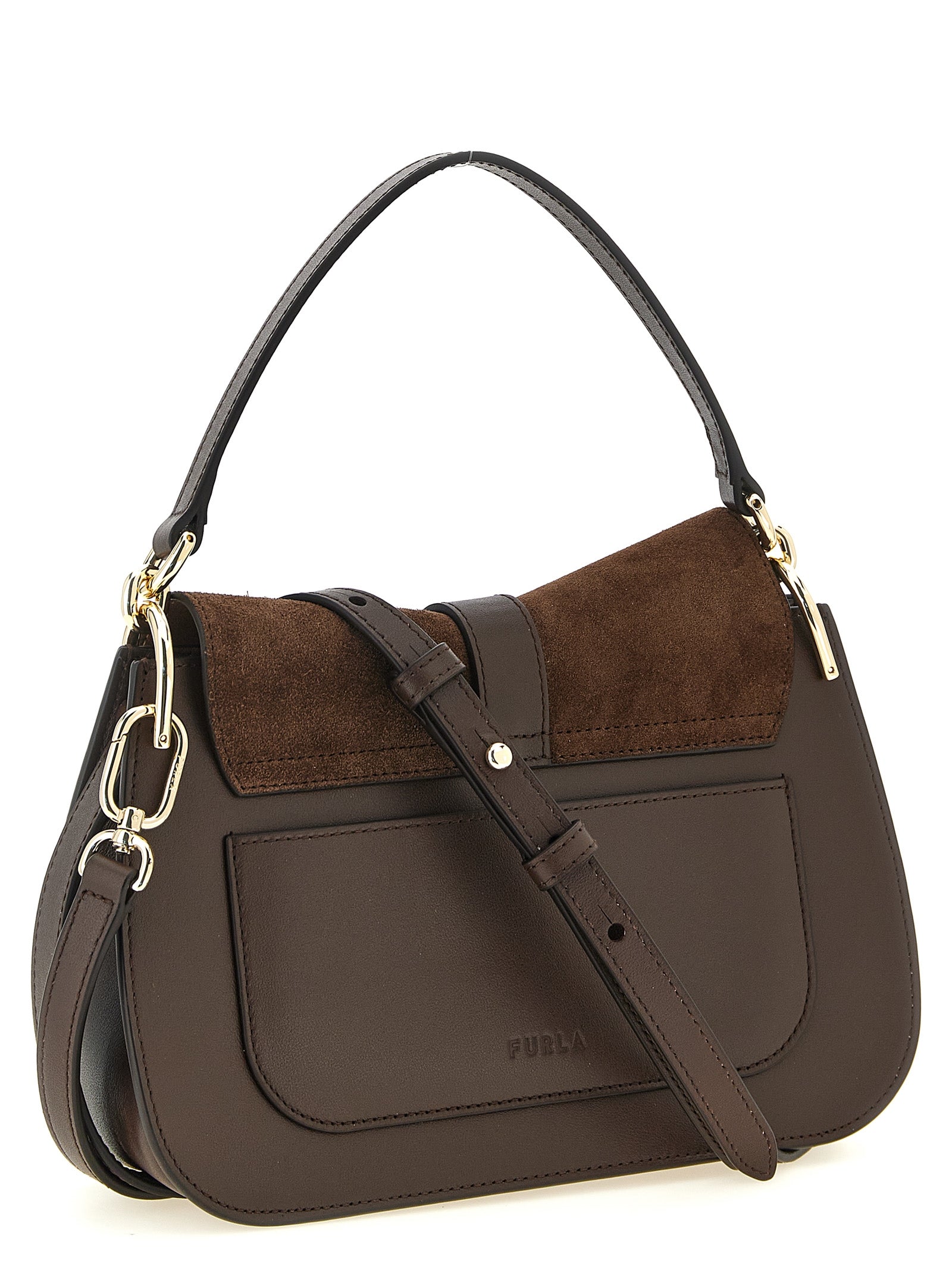 Furla Deep Chocolate Brown Calfskin Handbag