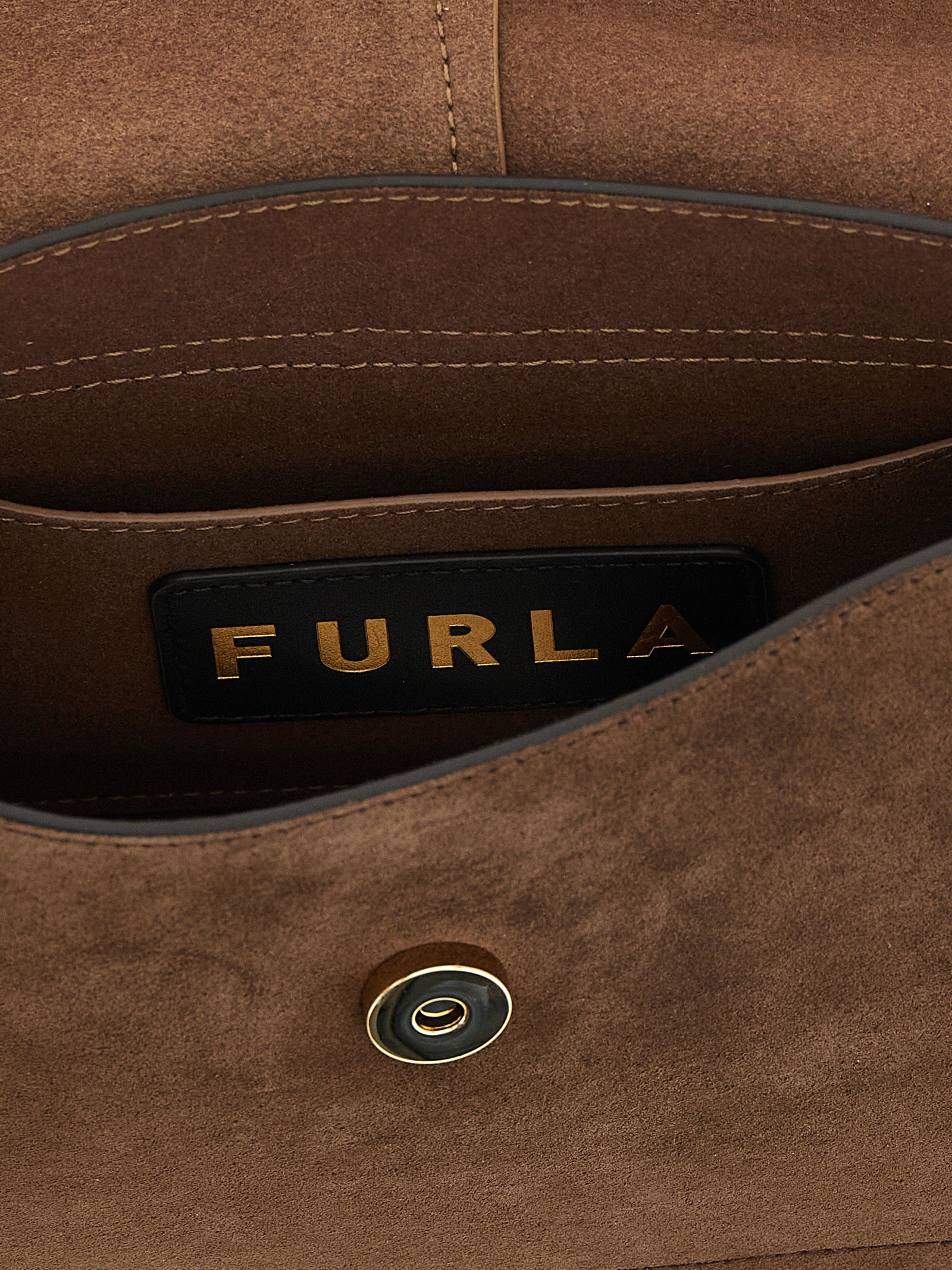 Furla Deep Chocolate Brown Calfskin Handbag
