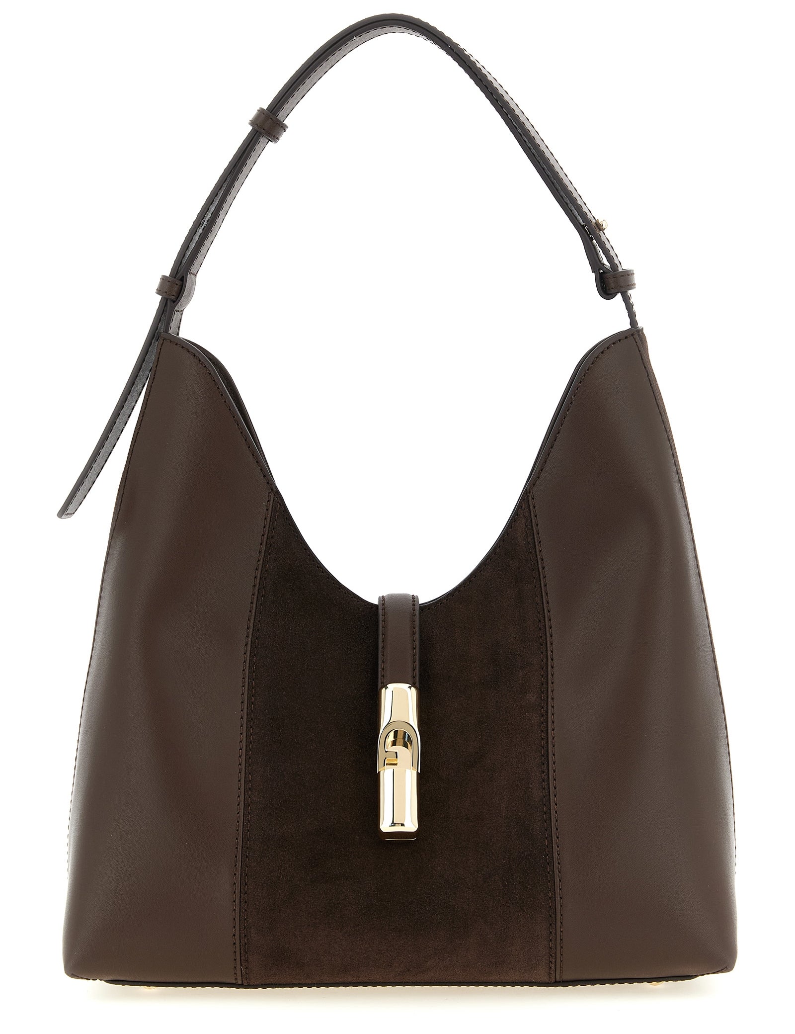 Furla Brown Calfskin Hobo Shoulder Bag