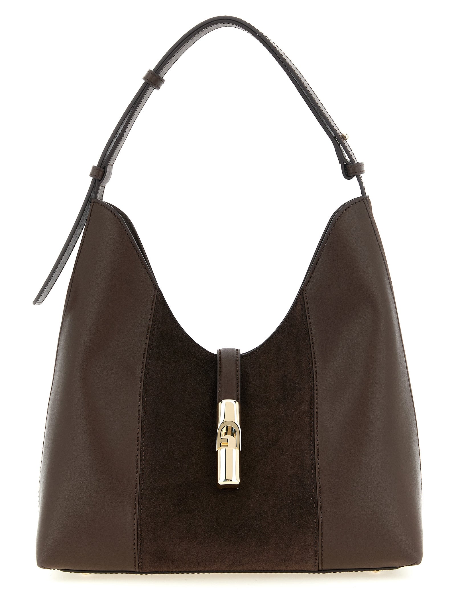 Furla Brown Calfskin Hobo Shoulder Bag