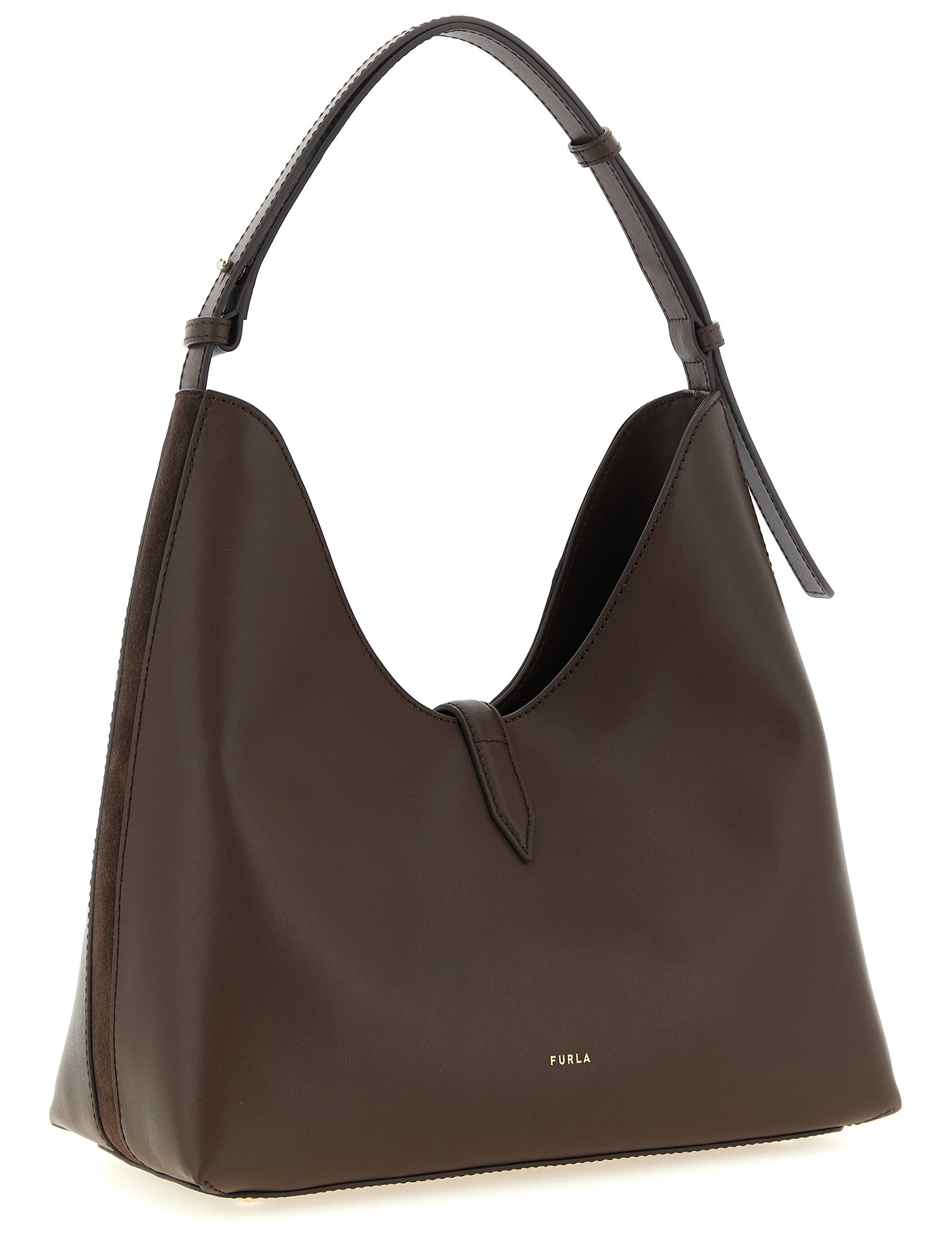 Furla Brown Calfskin Hobo Shoulder Bag