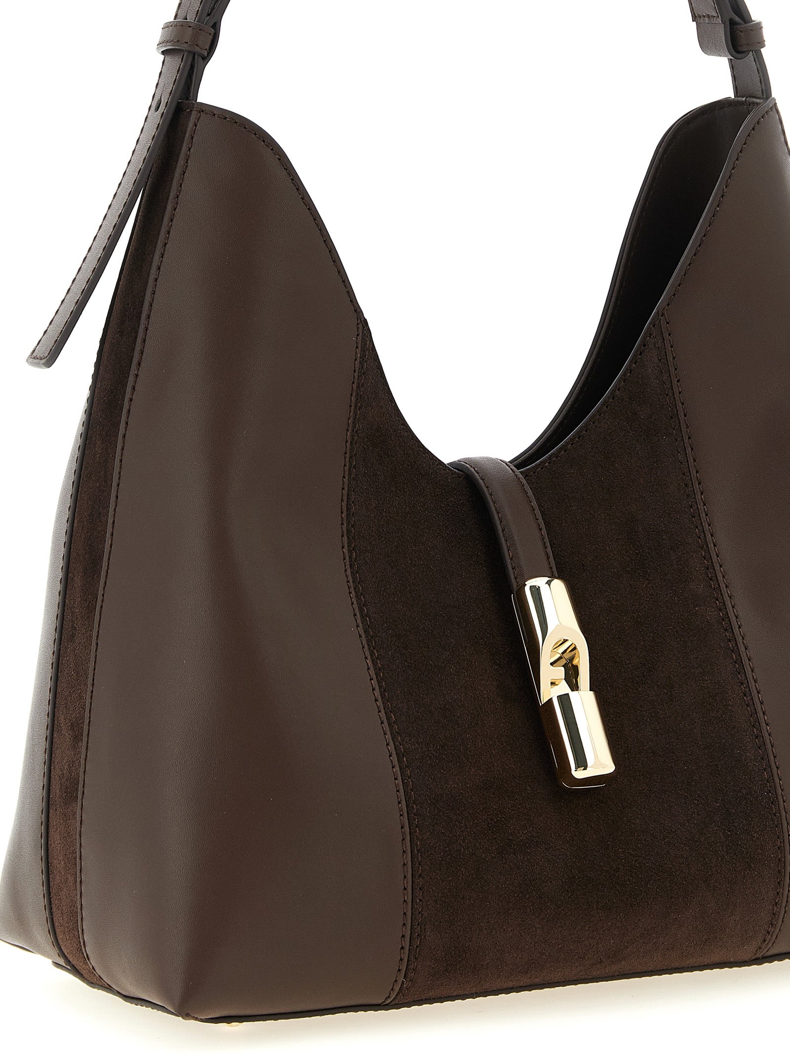 Furla Brown Calfskin Hobo Shoulder Bag