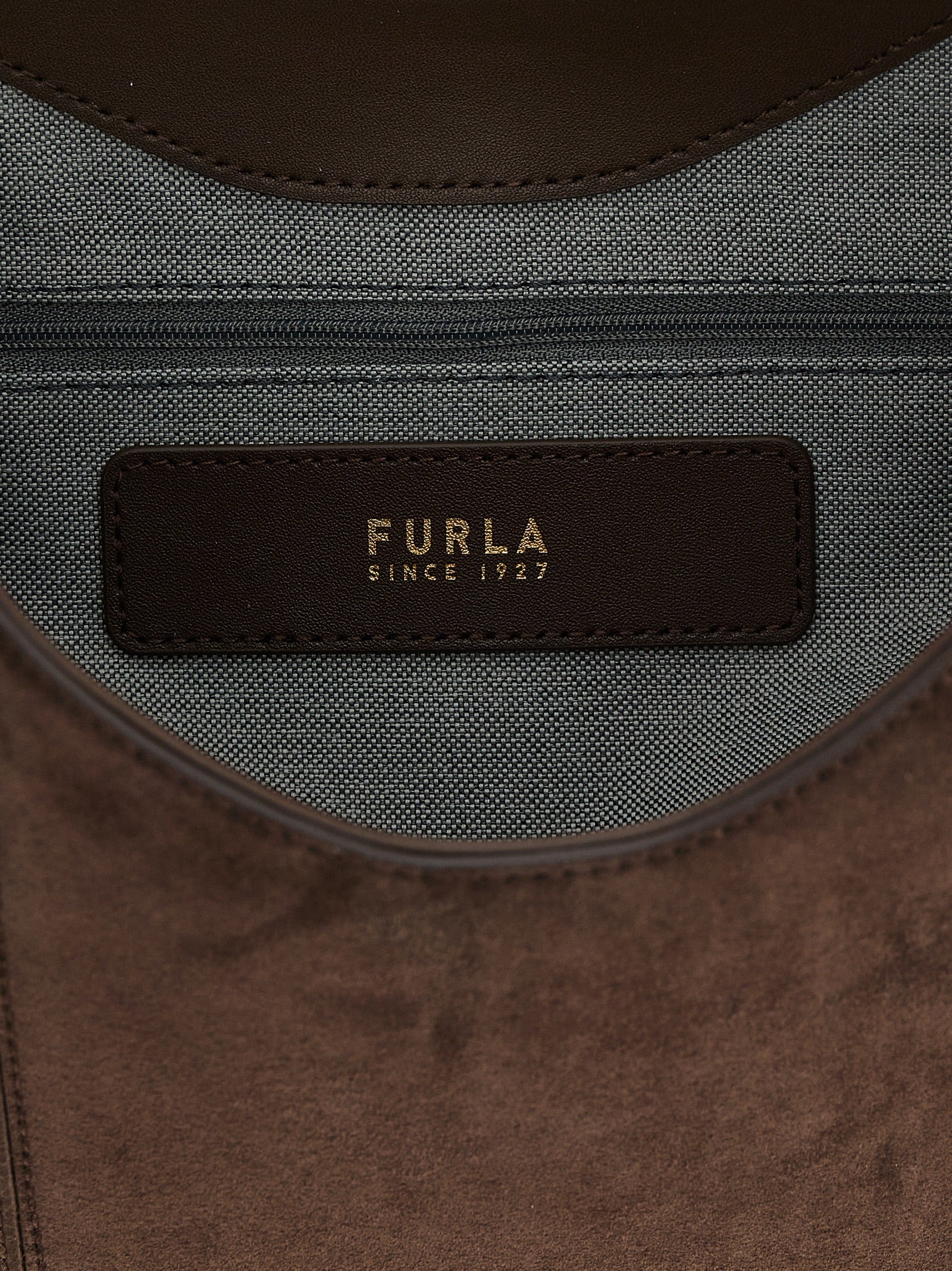 Furla Brown Calfskin Hobo Shoulder Bag