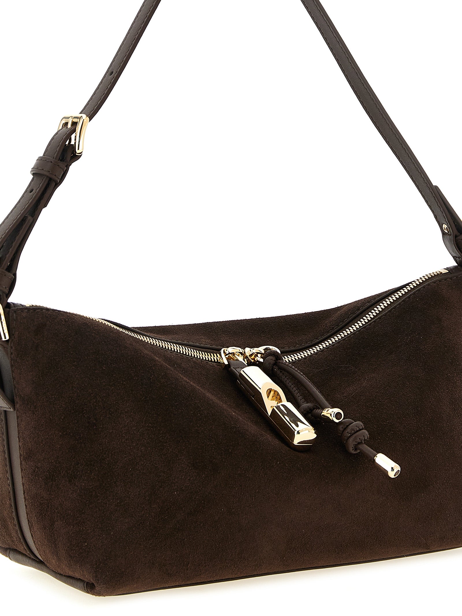 Furla Dark Brown Calfskin Shoulder Bag