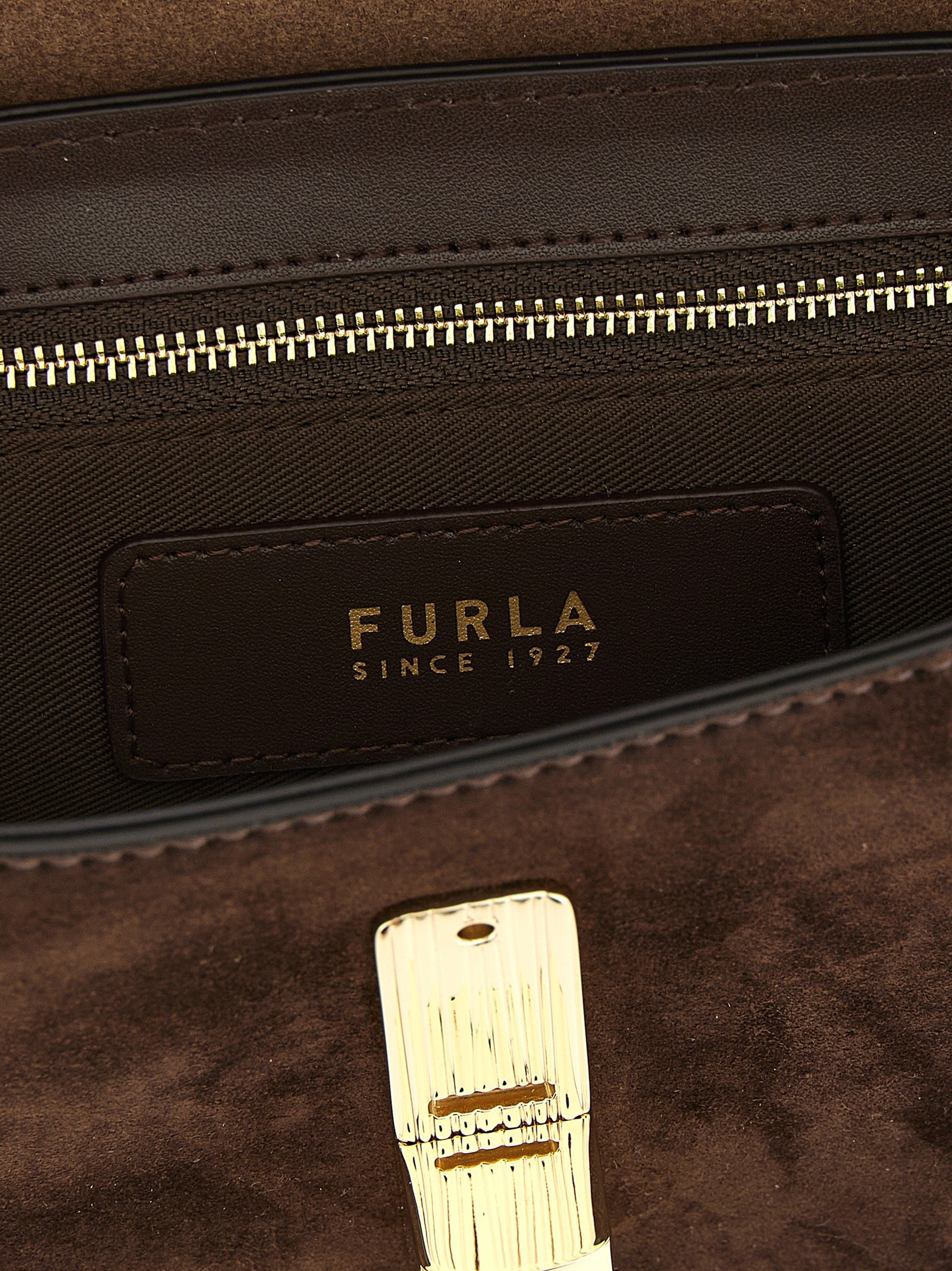 Furla Dark Brown Calfskin Crossbody Bag