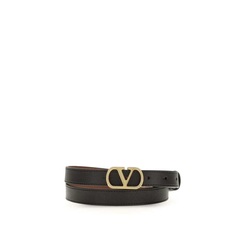 Valentino Garavani Black Lamb Leather Regular Belt