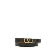 Valentino Garavani Black Lamb Leather Regular Belt