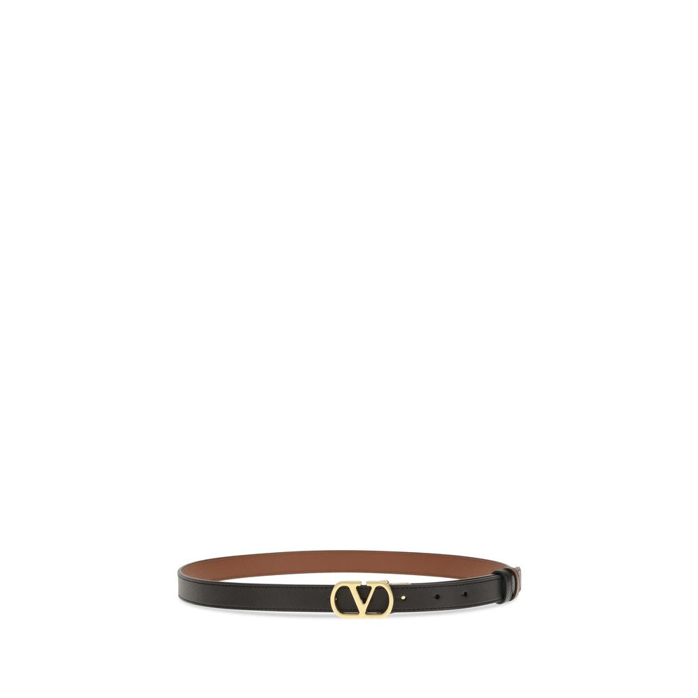 Valentino Garavani Black Lamb Leather Regular Belt