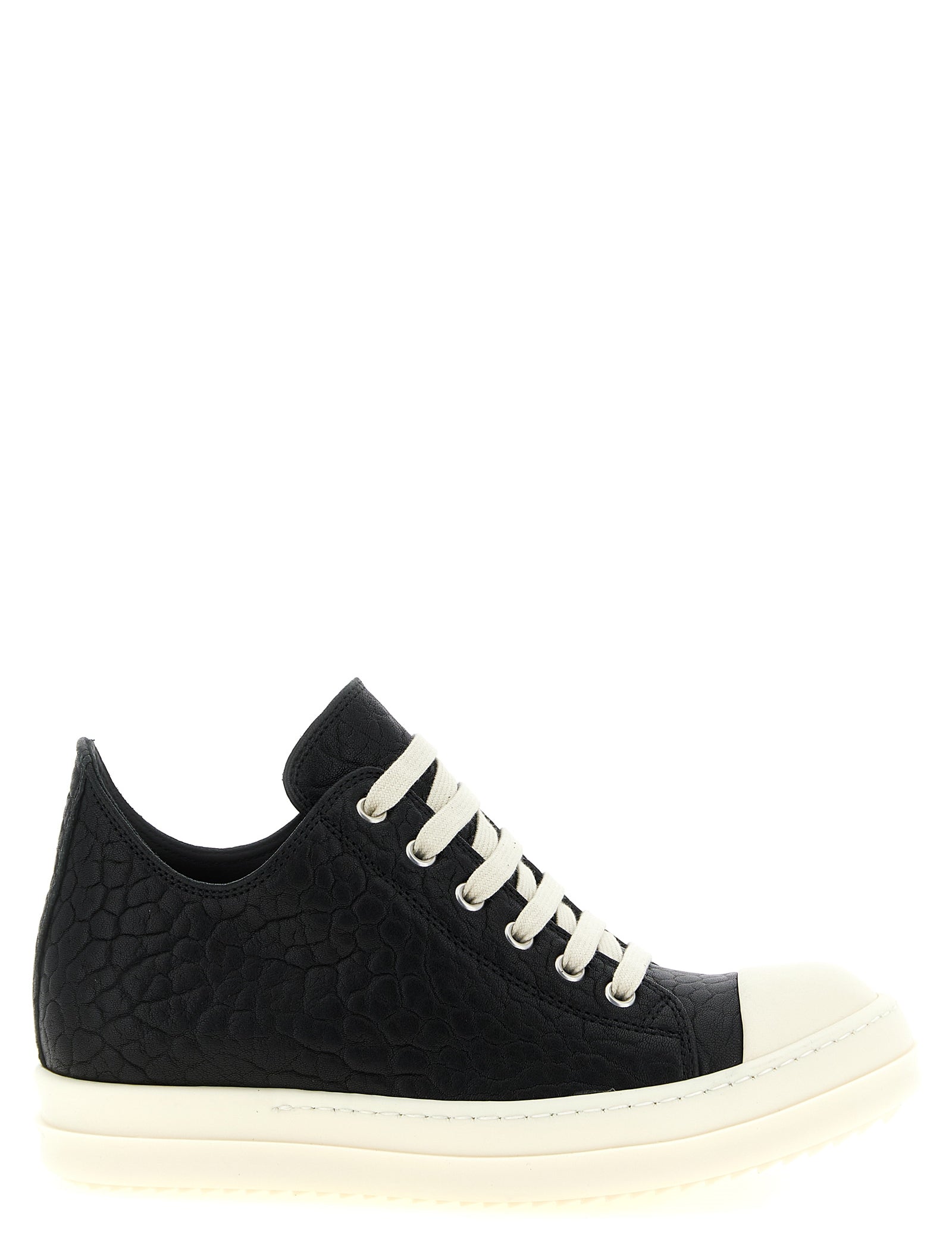 Black Lamb Leather Low Top Sneakers