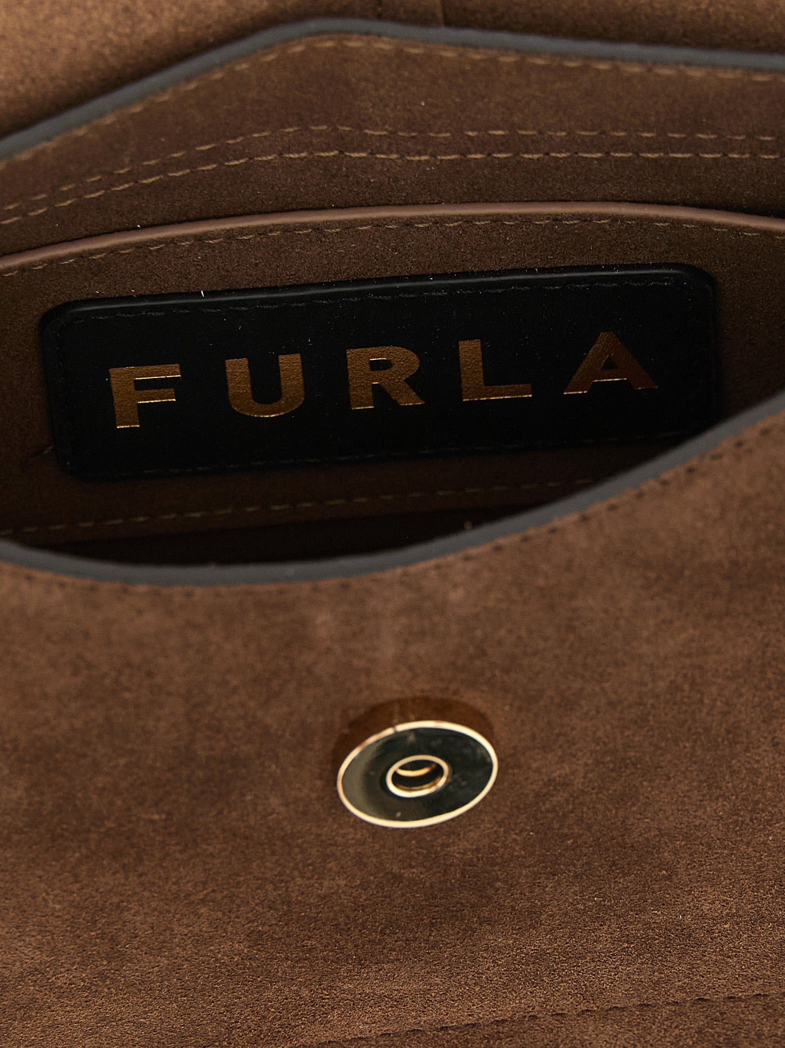 Furla Chocolate Brown Calfskin Mini Handbag