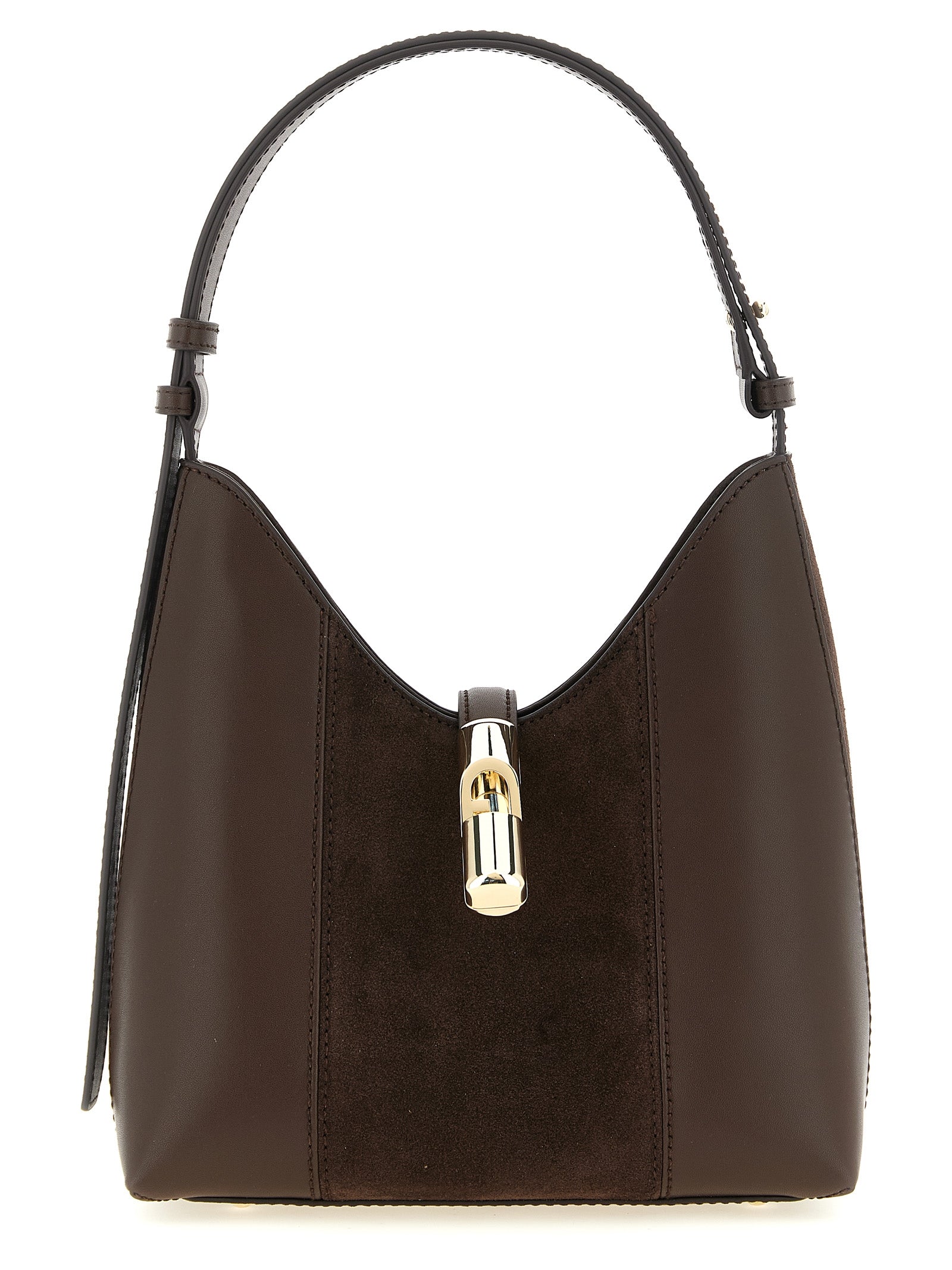 Furla Dark Brown Calfskin Shoulder Bag