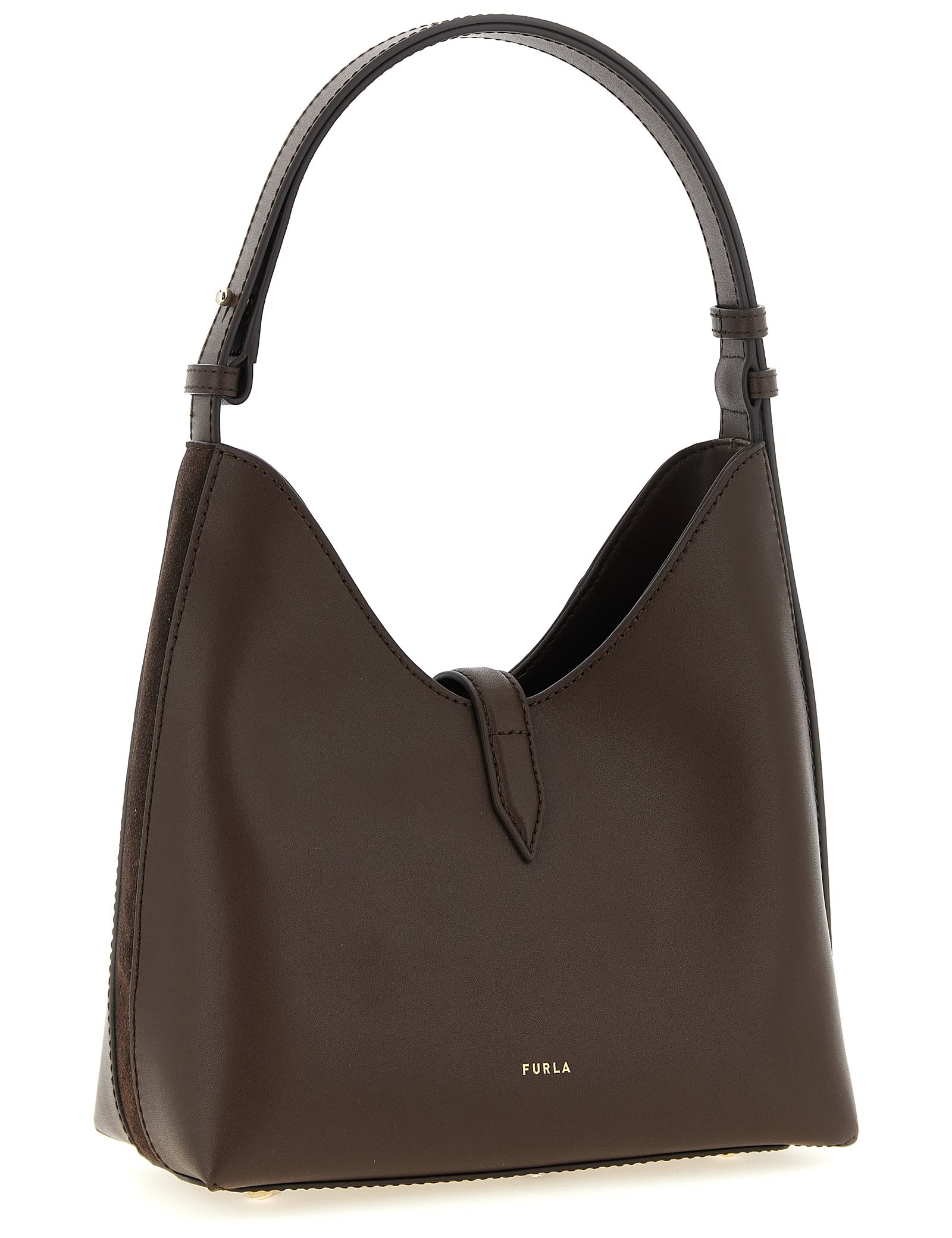 Furla Dark Brown Calfskin Shoulder Bag