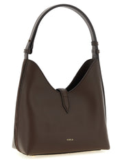 Furla Dark Brown Calfskin Shoulder Bag