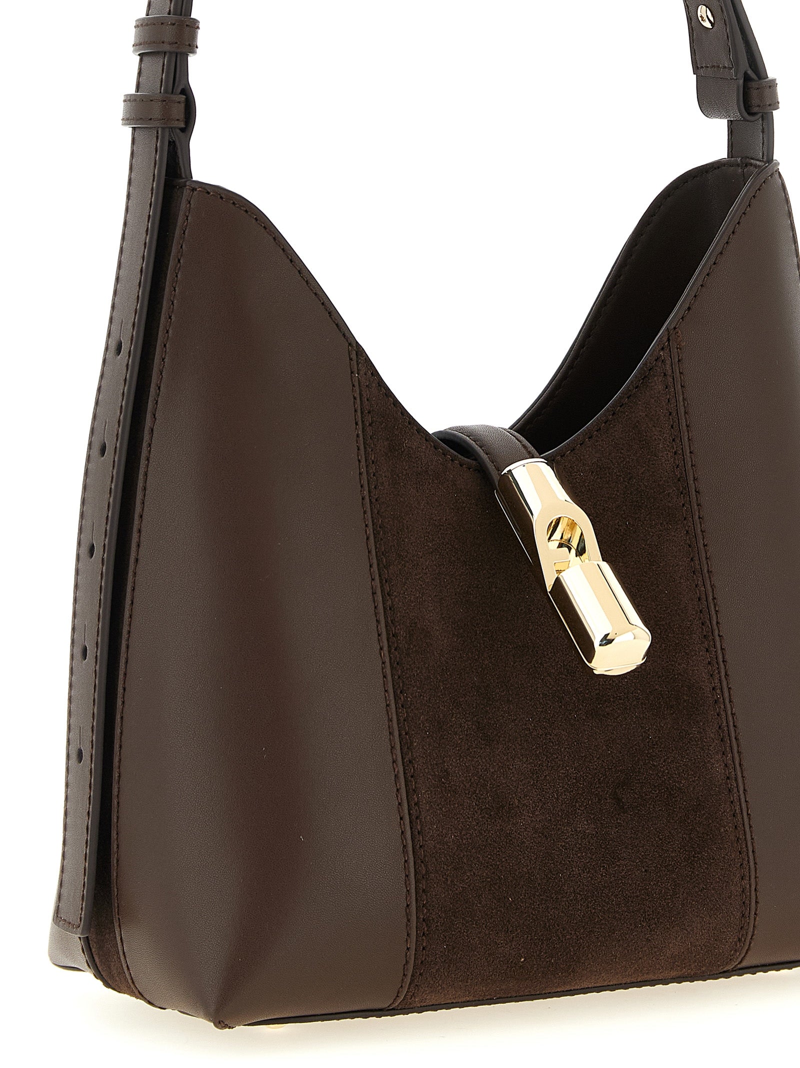 Furla Dark Brown Calfskin Shoulder Bag