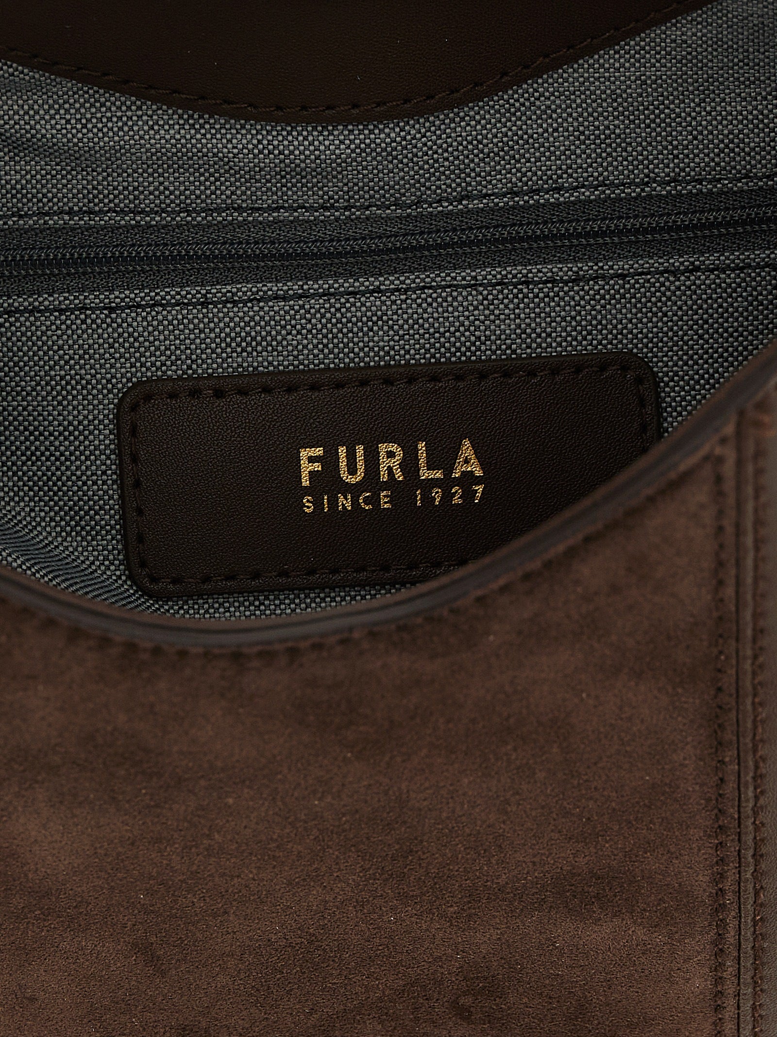 Furla Dark Brown Calfskin Shoulder Bag
