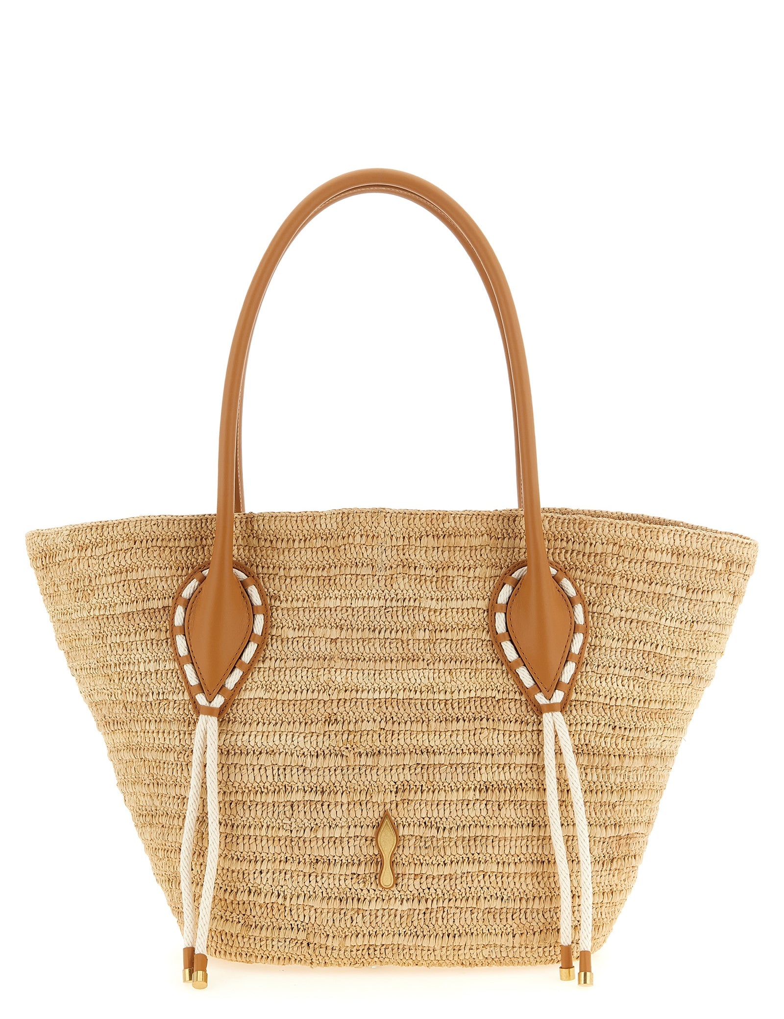 Christian Louboutin Beige Raffia Tote Bag